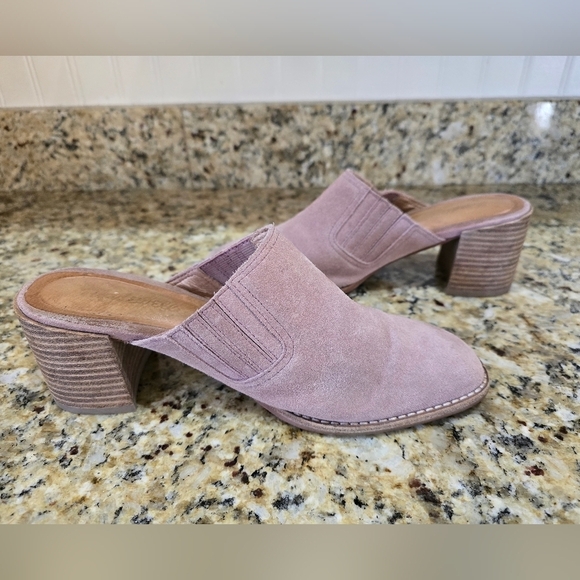 Madewell The Carey Mule In Faded Mauve Suede Size 8 Clogs - Picture 2 of 8